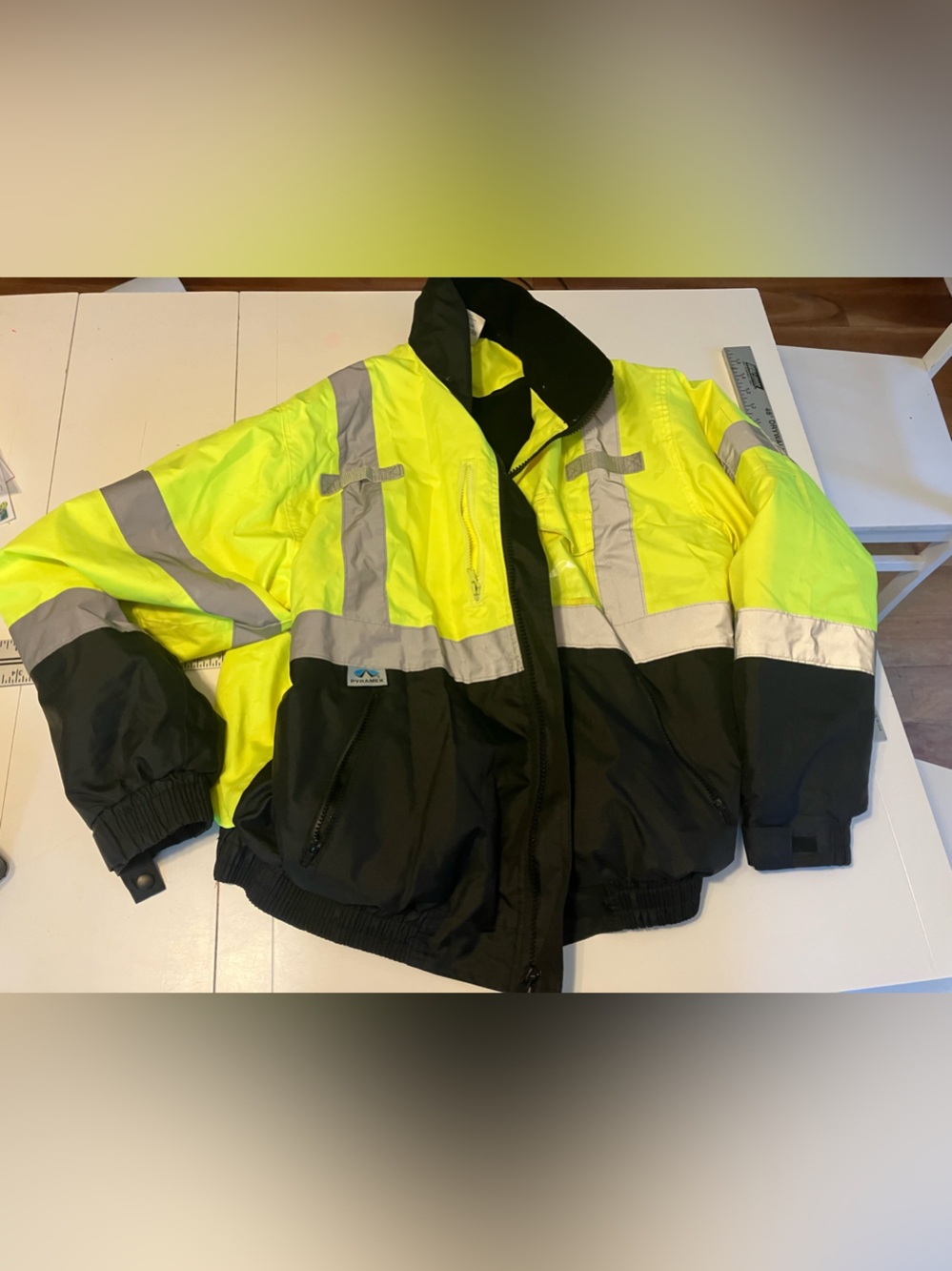 High vis winter work jacket made USA